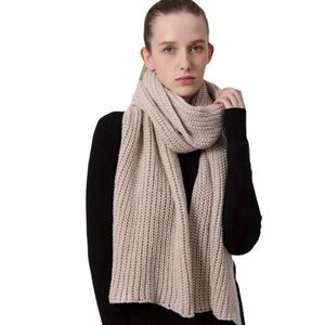 Apparis Cream Après Ski Ribbed Scarf NWT